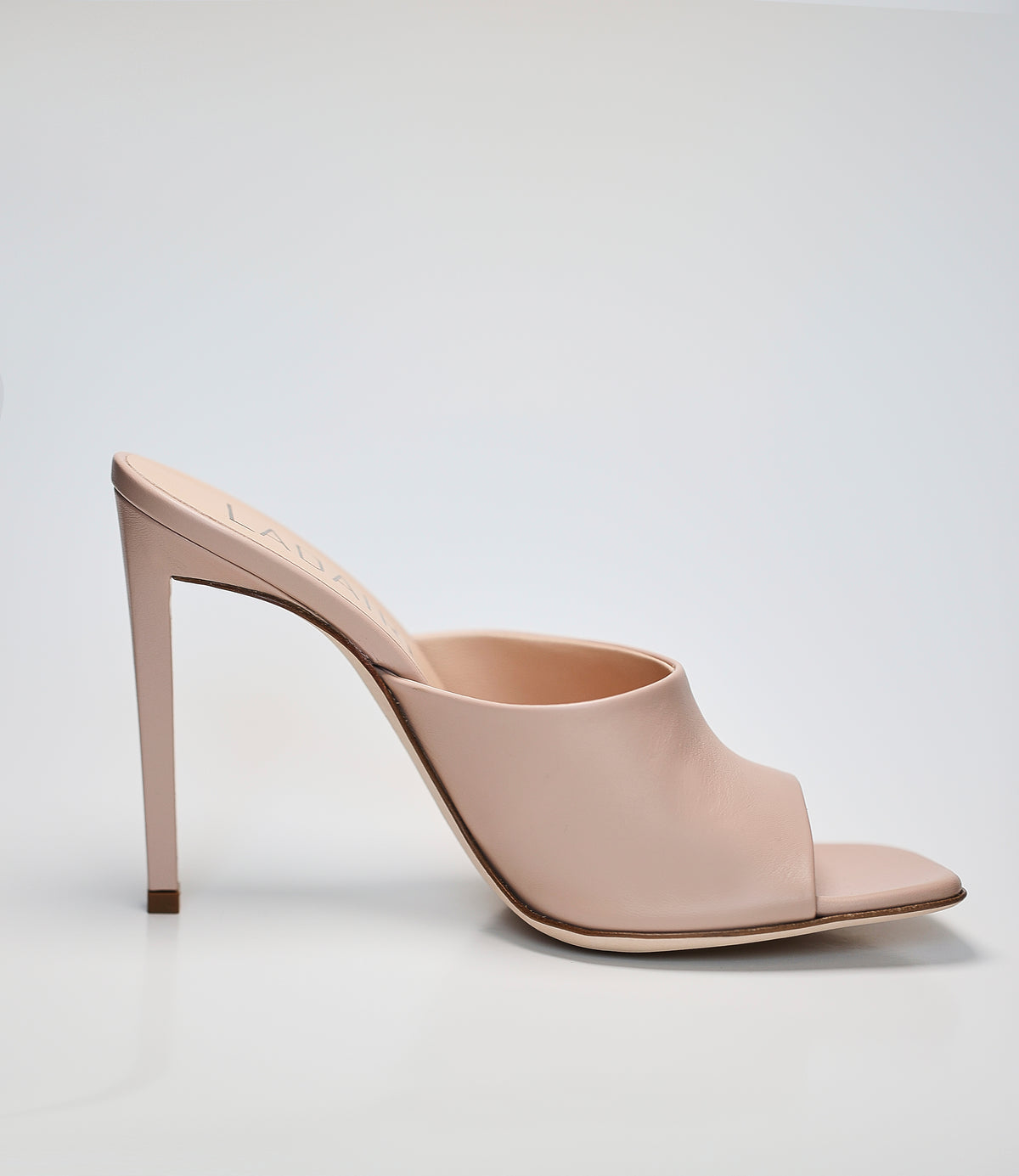 Lia Nappa Leather Slide Sandals In Nude