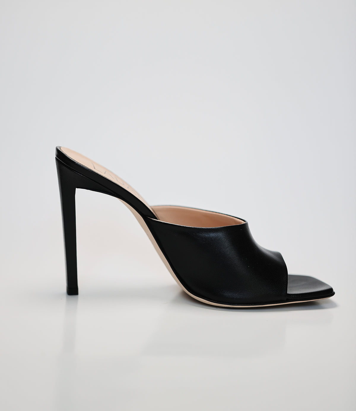 Lia Nappa Leather Slide Sandals In Black