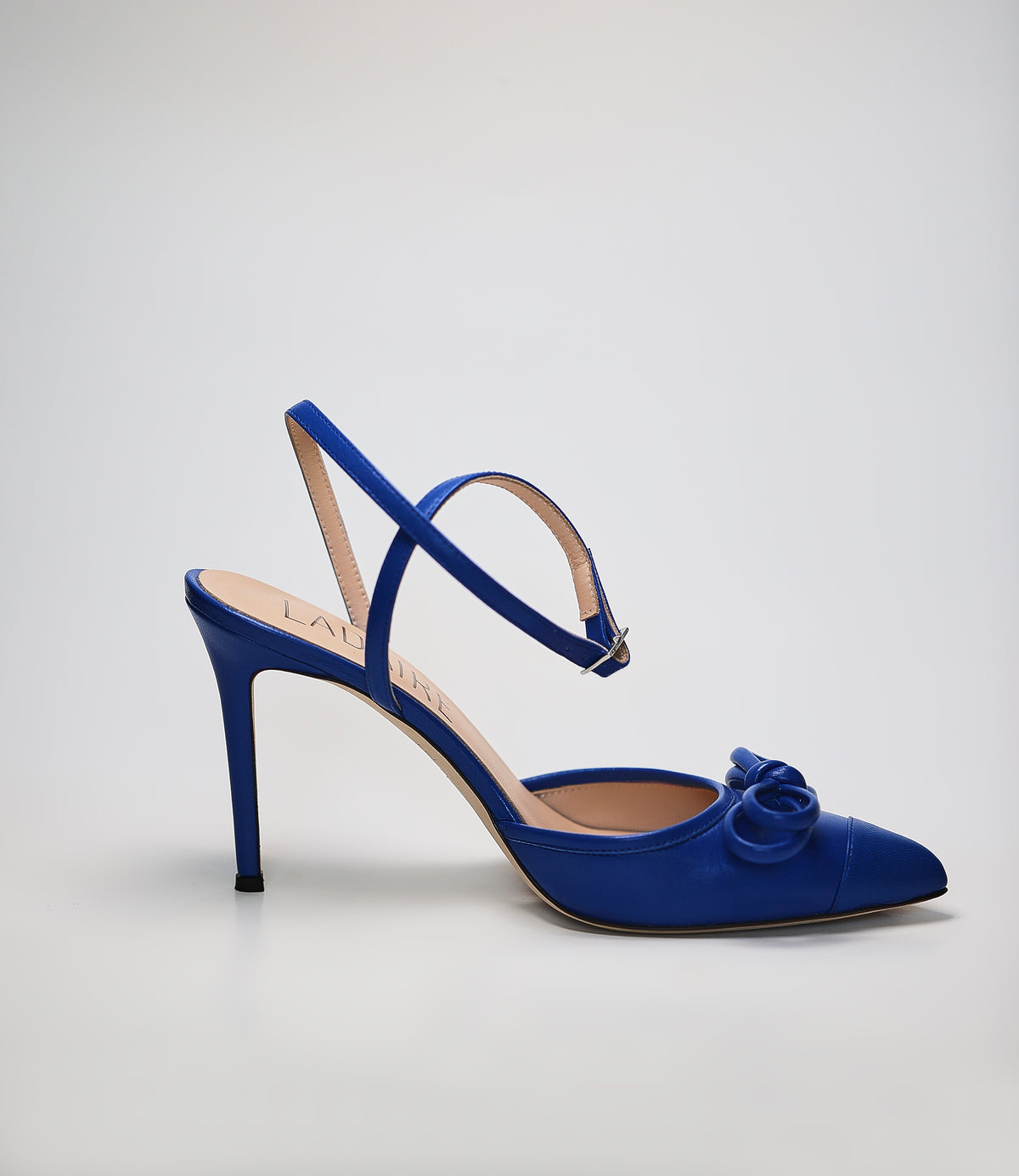 Kate Ankle Strap Nappa Leather Pumps In Royal Blue