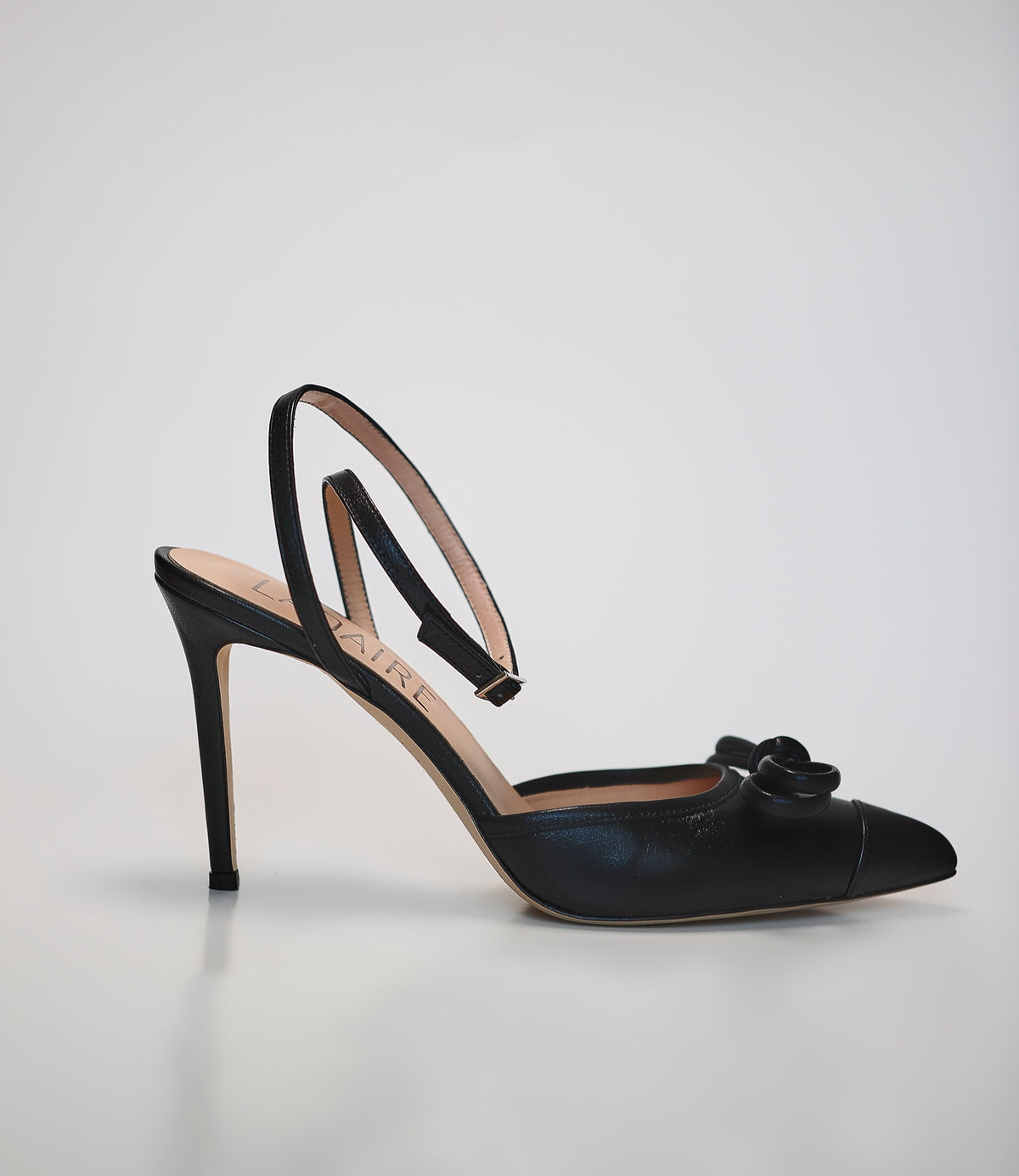 Kate Ankle Strap Nappa Leather Pumps In Black