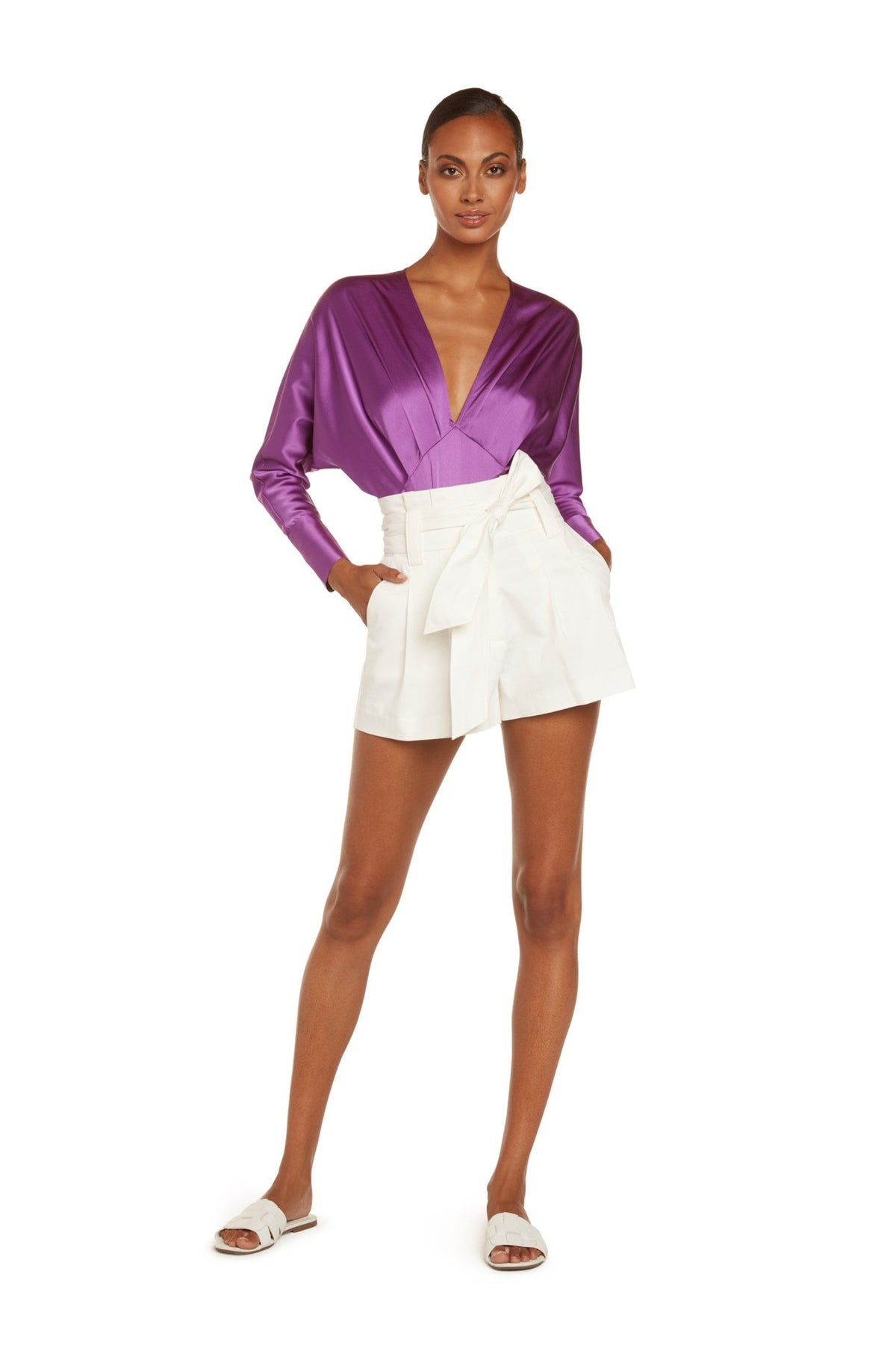Colette Long Sleeve Bodysuit in Violet
