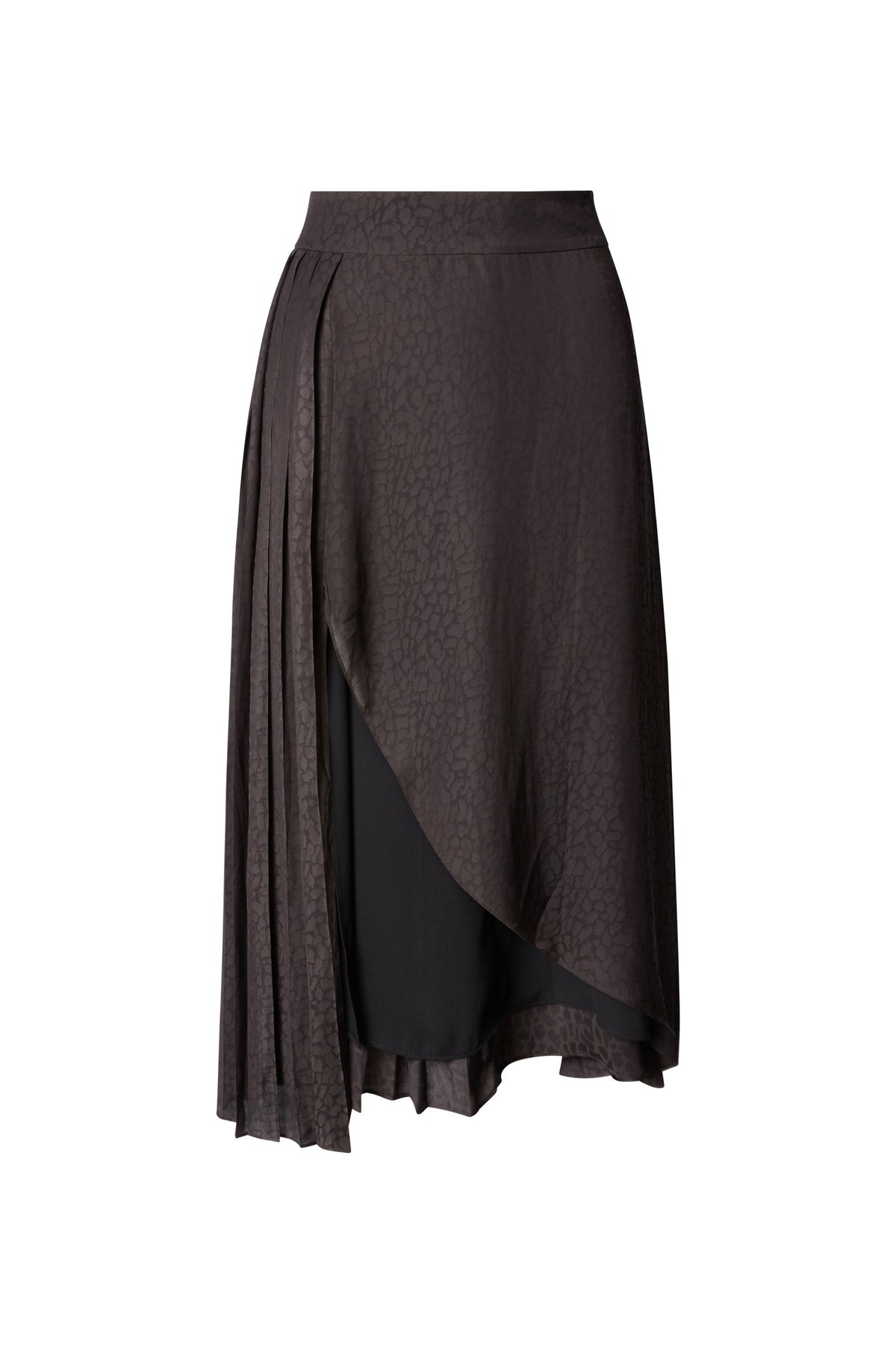 Cameron High Waist Midi Skirt in Black