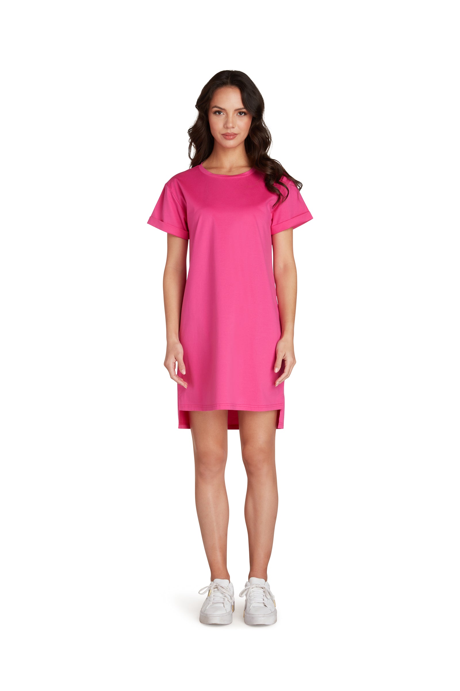Jayden T-Shirt Dress in Raspberry Rose - Ladaire