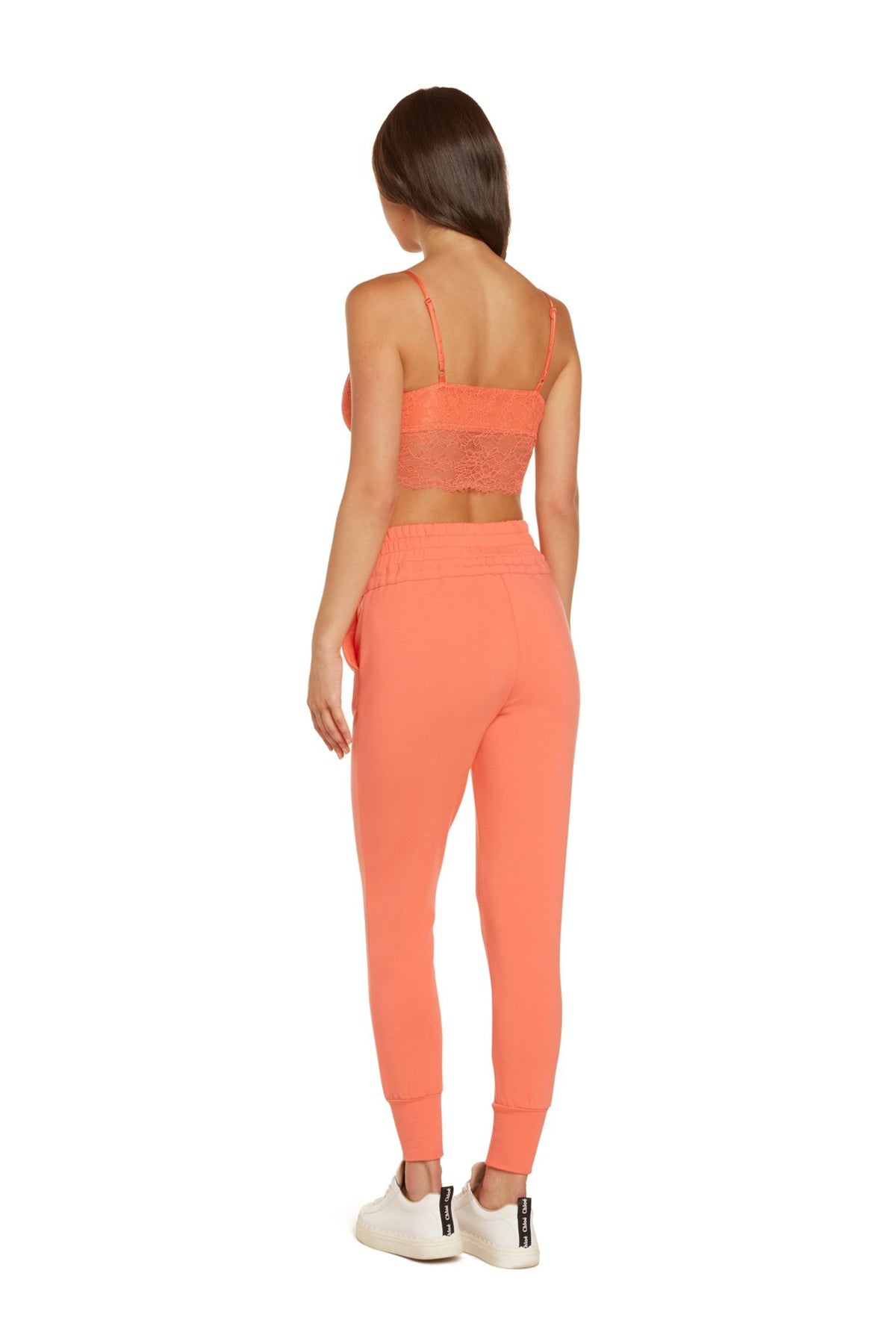 Melanie High Waisted Track Pants in Coral