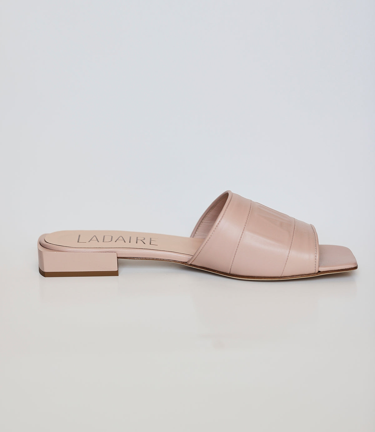Donna Square Toe Nappa Leather Sandals In Nude